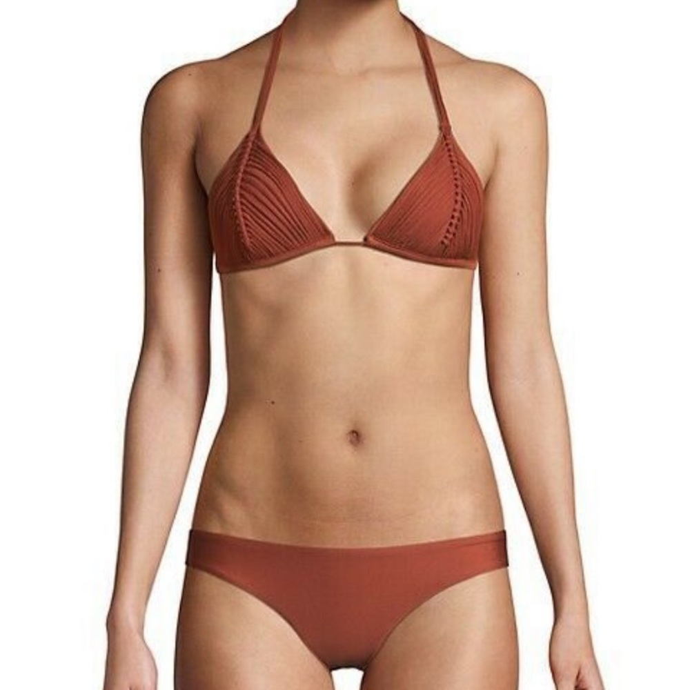 Pily Q Isla Triangle Bathing Suit Size Small brown